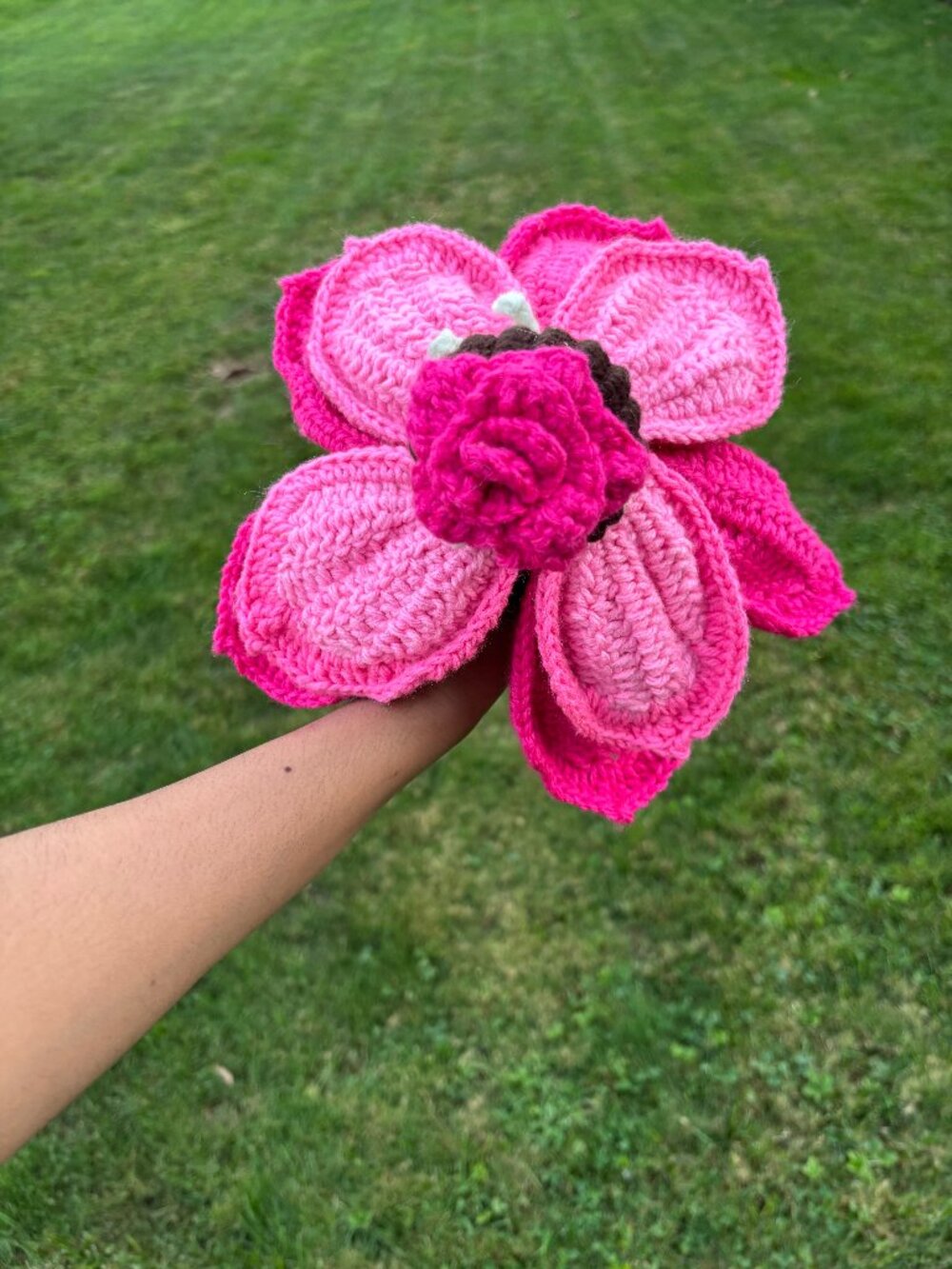 Handmade Crochet Reversible Flower Fairy Doll | Pink Floral Amigurumi